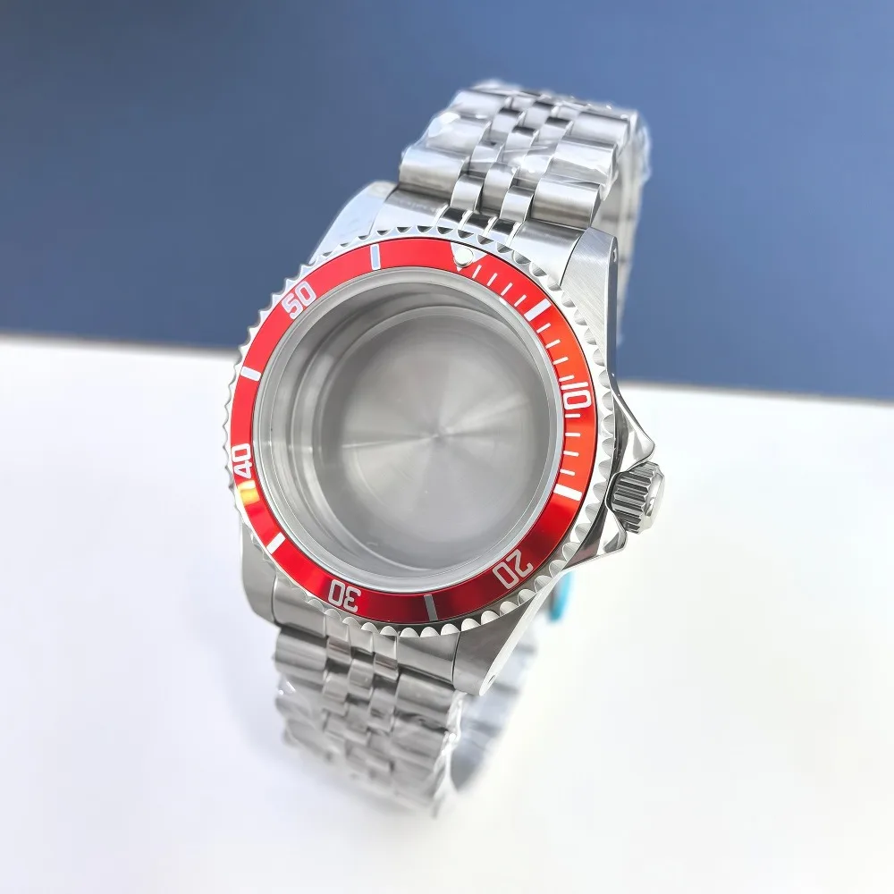 حافظة ساعة كلاسيكية 39.5 ملم مع حركة NH35 NH34 NH36 إطار من الفولاذ المقاوم للصدأ والألومنيوم زجاج مستدير - إكسسوارات الساعة