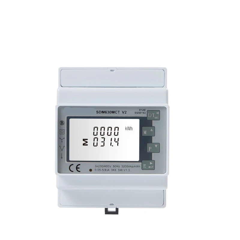 Imagem -02 - Multifunções Lcd Display Smart Meter Sdm630mct Mid Aprovado Fase Rs485 Modbus 1a 5a 333mv