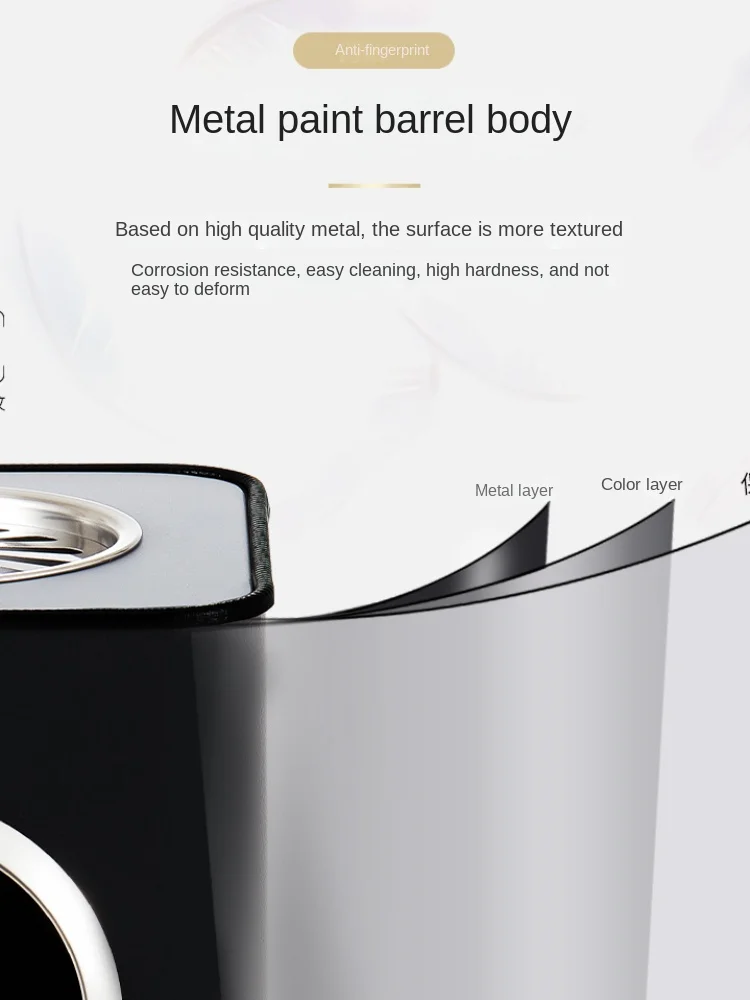 XL Lobby Vertical with Ashtray Stainless Steel Square Industrial Wind Floor-Type Soot Bucket