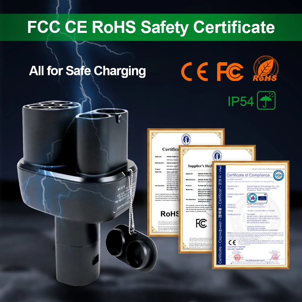 Adattatore per caricabatterie EV AC 32A DC 400A CCS2 a Tesla Model Y/S/3/X ricarica per veicoli elettrici 500V-1000V DC 110V-250V convertitore AC