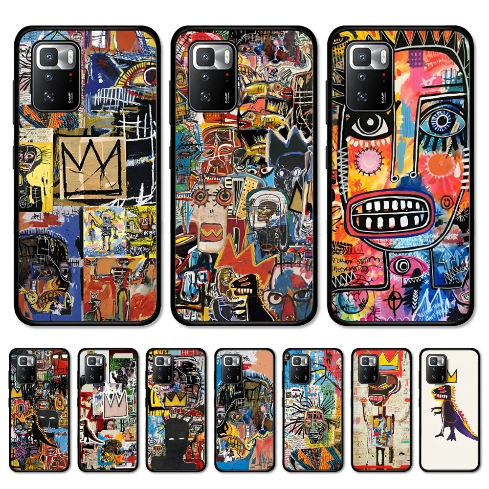 J-Jean-M-Michel B-BasquiatS Art Phone Case For Redmi Note 4 X 5 A 6 7 8 T 9 9S 10 11 11S 11Epro Poco M3 pro