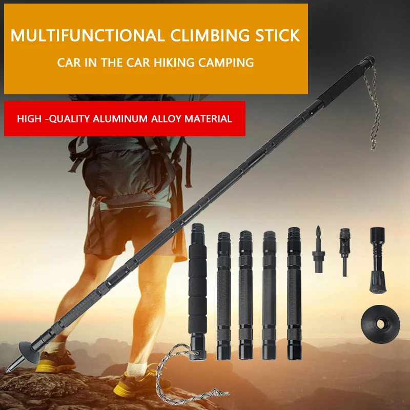 103cm outdoor camping mountaineering Trekking Pole aluminum alloy Ultralight multifunctional walking stick