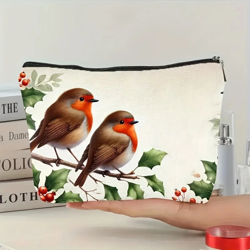 매력적인 작은 새 모양 화장품 가방 - 여성용 귀여운 다기능 지퍼 파우치, 보석 보관 가방