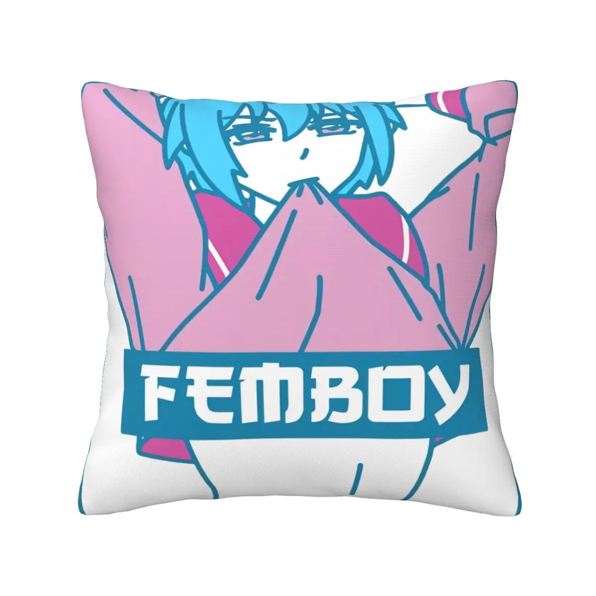 Femboy Pastel Gay Yaoi Printed Pattern Cushion Cover Home Living Room Sofa Decoration Square Pillow Pillow Cover