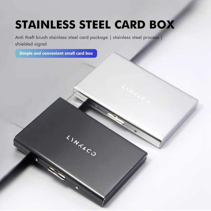 Card Case Wallet Multifunction Slim Wallet Stainless Steel For LYNK&CO 01 Phev 02 03 Phev 03+ 05 06 09 PHEV 09 MHEV