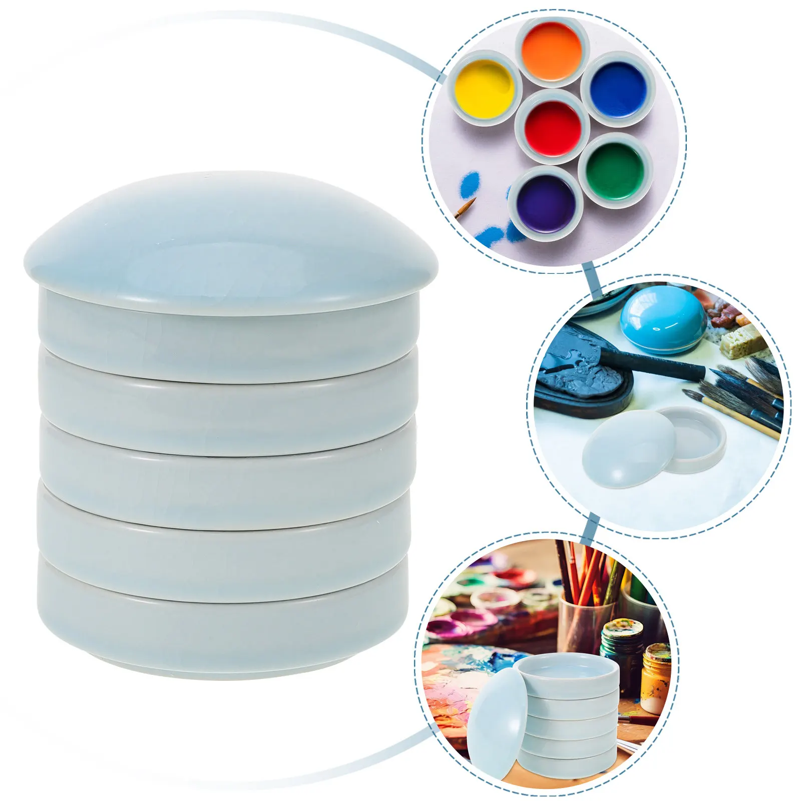 

Набор многослойных керамических палитр для смешивания красок: удобные штабелируемые подносы для акварели, гуаши, акрила и масляных красок