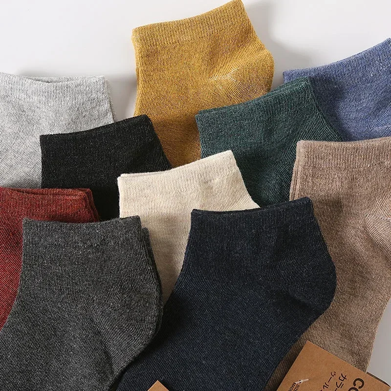 Baumwolle Männer Socken Pack Atmungsaktive Socken Set Hohe Qualität Kurze Socken Schwarz Knöchel Kurze Geschenk Für Mann Größe 39-44 Sox 10 Paar 1 Lot – Detail 6