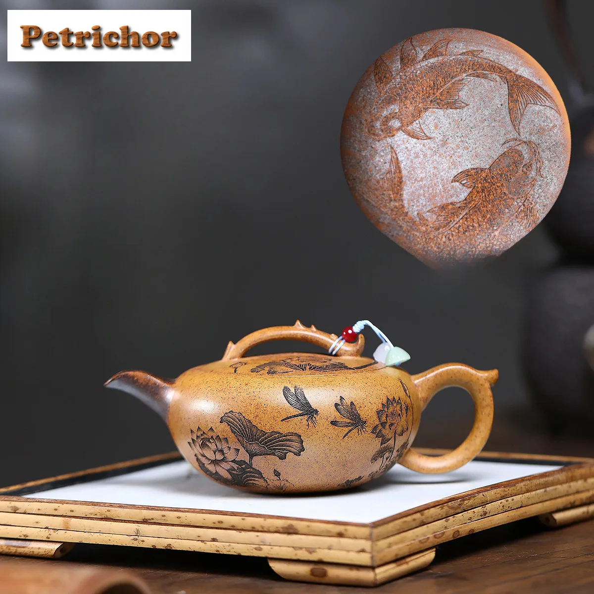 

300 мл классические чайники из фиолетовой глины Исин, горшок ручной работы с лотосом, необработанная руда, фарфоровый грязевой чайник, чайник, чайный сервиз Zisha