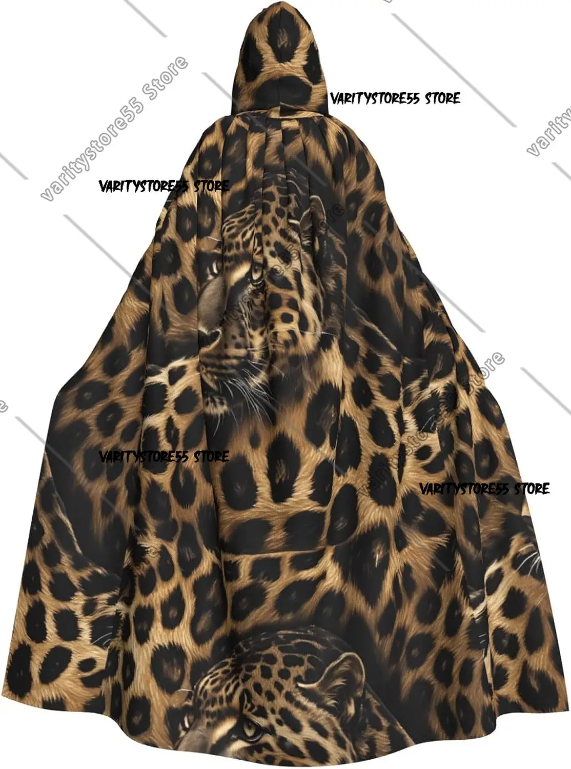 Leopard Print Print Unisex Hooded Cape Perfect for Halloween Role Play Costumes