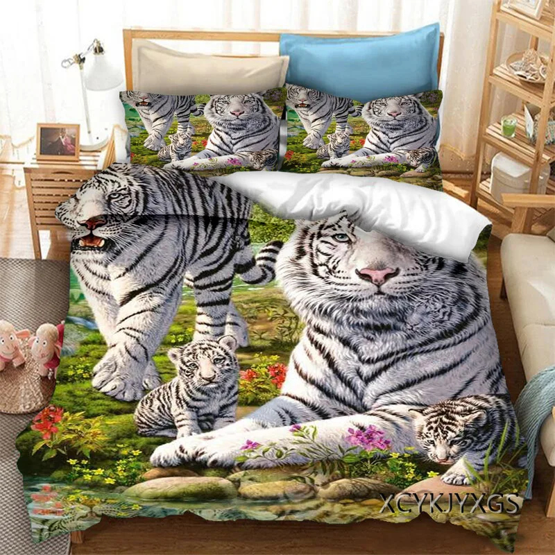 phechion Cartoon Tiger 3D Print Bedding Set Duvet Covers Pillowcases One Piece Comforter Bedding Sets Bedclothes Bed Linen K193