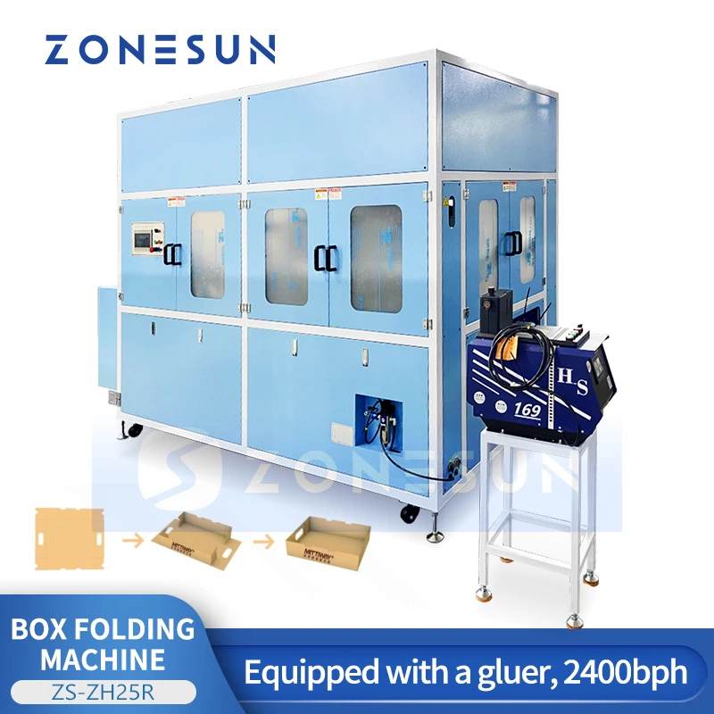 ZONESUN ZS-ZH25R Automatic Cartoning Machine High Speed Cardboard Box Folding and Making Machine