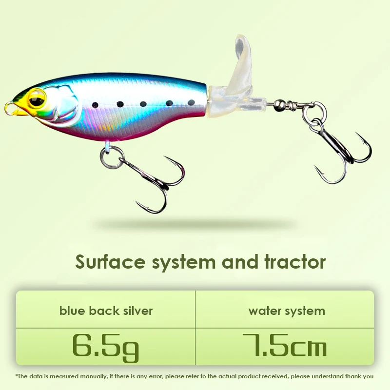 Rotating Bait, Double Snail Design, Artificial Bait, Hard Bait 6.5g Bait, Fishing Bass Mandarin Fish Tail Spinner Sea Fishing ﻿