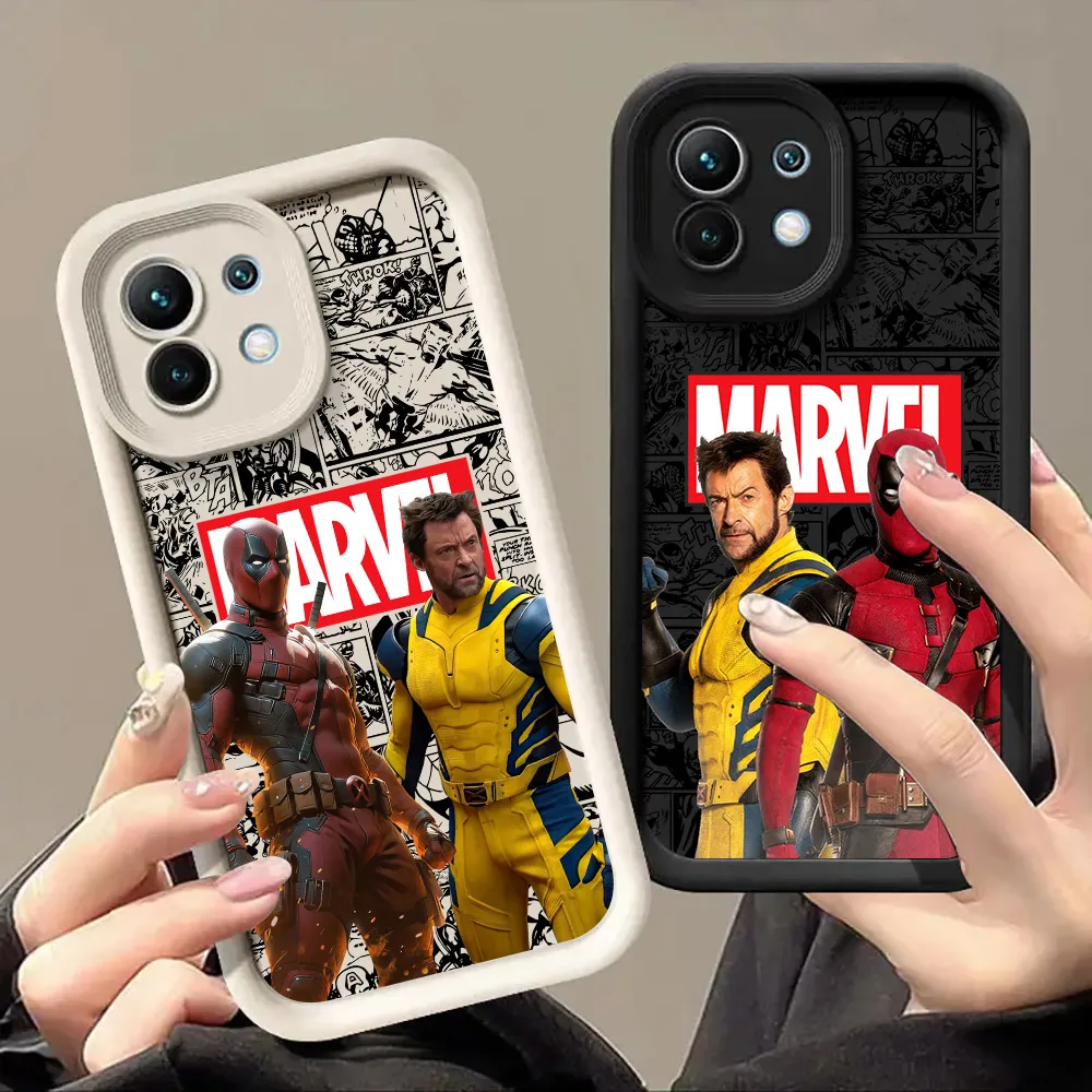 Phone Case For Xiaomi 14T 14 13T Pro 12 13 11 Lite POCO F3 F5 X3 X5 X6 M5s M6 Pro Shockproof Cover Marvel Deadpool And Wolverine