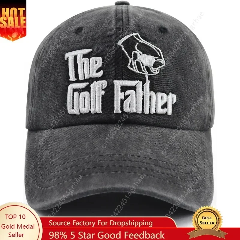 The Golf Father Baseball Cap for Men, Funny 3D Embroidered Adjustable Cotton Golf Gifts Dad Hat