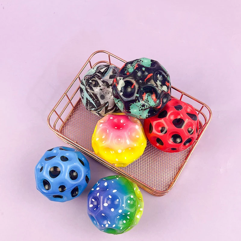 2 pçs ao ar livre super salto espaço salto bola lunar mão olho coordenação alívio do estresse buraco bola de treinamento esportivo