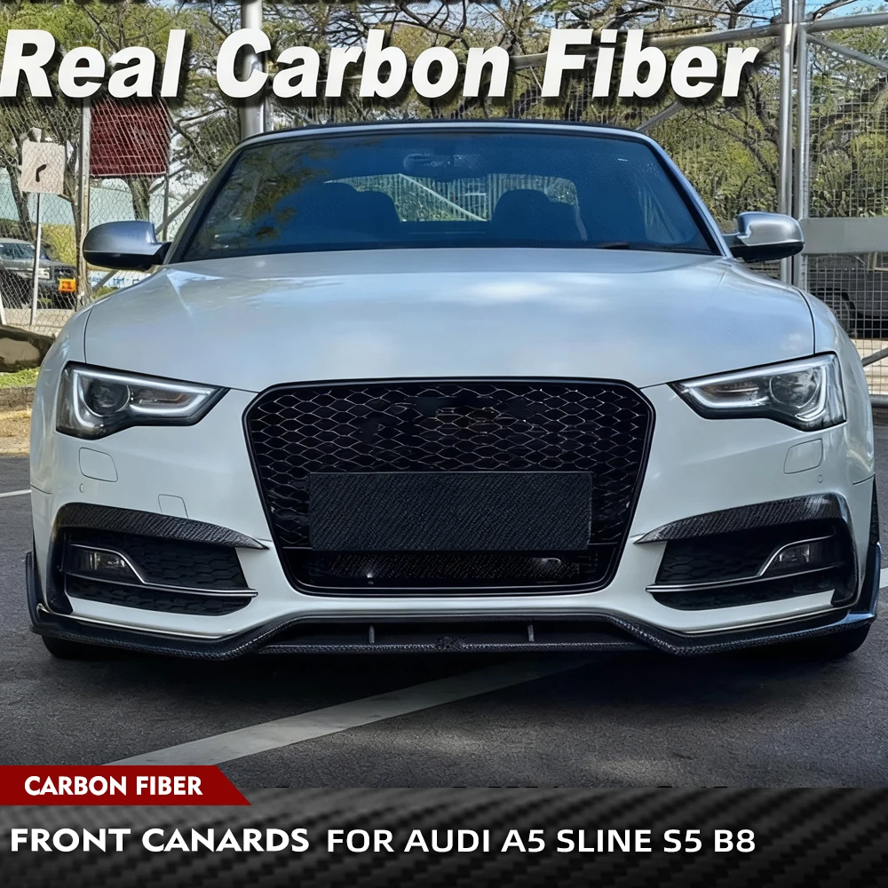 

Front Bumper Fog Lamp Fins Vent Trims Decoration for Audi A5 Sline S5 2012 - 2016 Carbon Fiber/ FRP Fog Light Fins Canards Trims