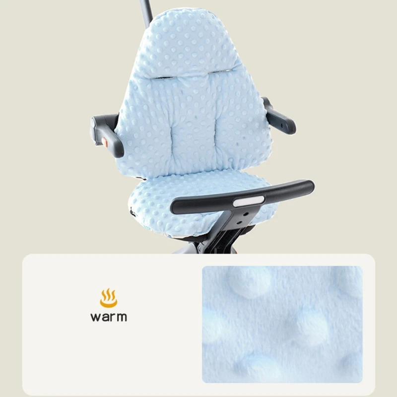 Baby Strollers Liner Insert with Cartoon Pattern Pram Cushion Shoulder Strap Handrail Protector Pad Armrest Pad