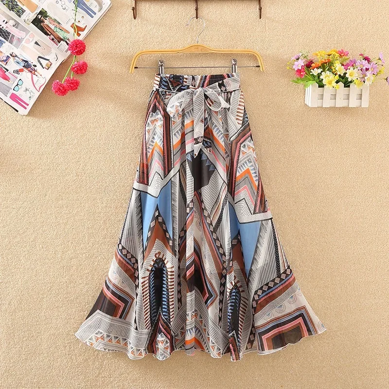 Female Skirts Midi Women's Skirt Korean Style Beach Summer Aesthetic Modest Y2k Vintage Clothing Trend 2024 High Quality Casual