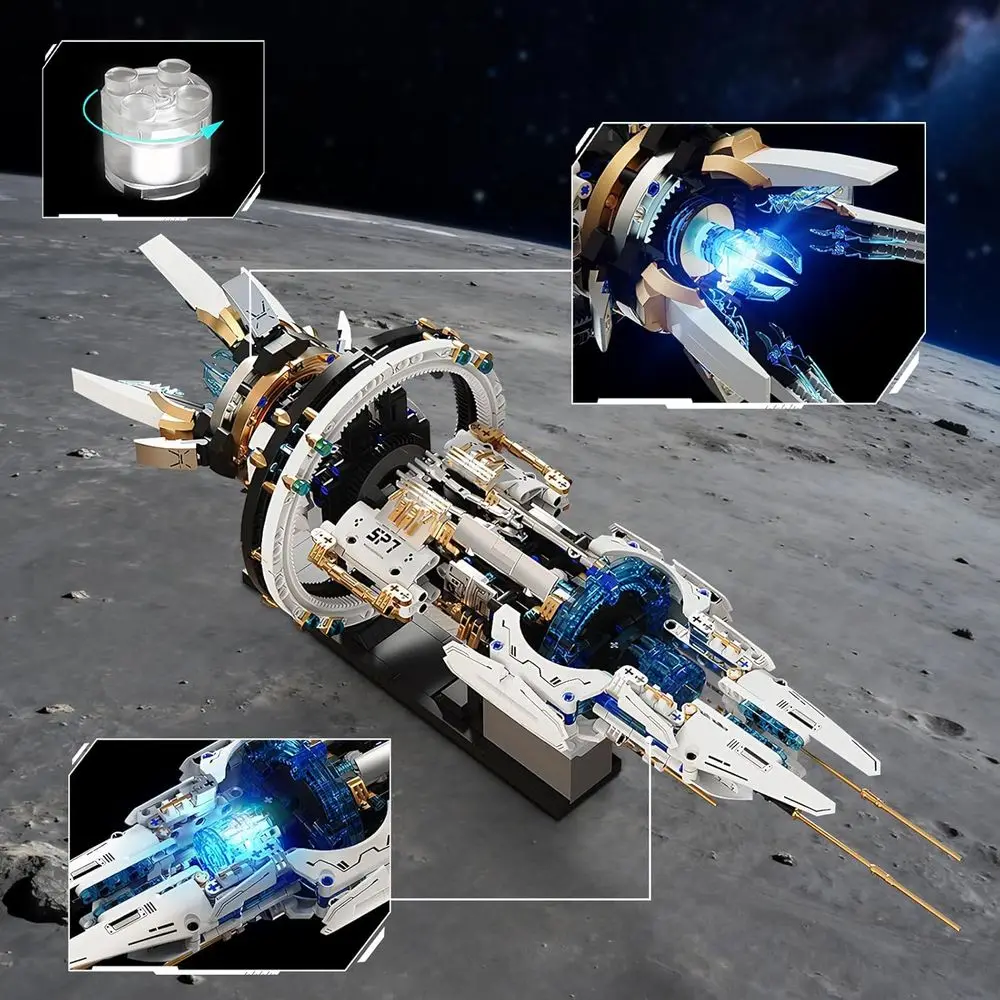 ชุดประกอบยานอวกาศสำหรับผู้ใหญ่, ชุดบล็อกอวกาศ, ของเล่นตั้งโต๊ะที่ไม่เหมือนใคร, ของขวัญสร้างสรรค์สำหรับเด็กผู้ชายอายุ 8-14 ปี