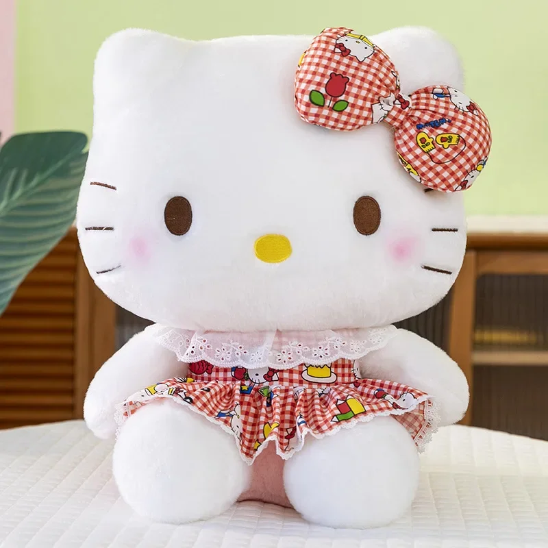 Olá kitty brinquedo de pelúcia sanrio plushie boneca kawaii tamanho grande animais de pelúcia olá kitty almofada sofá travesseiro decoração para casa presente do miúdo