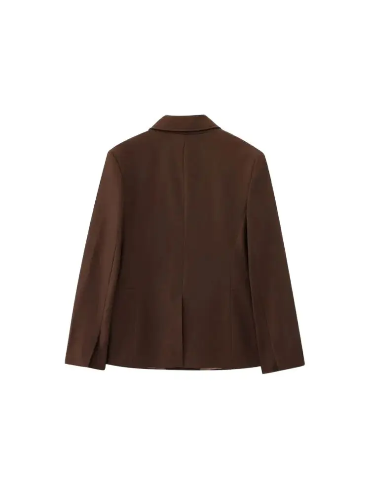 Women's Chic Peplum Blazer Coat with Front Button Long Sleeve Flap Pockets Fashion Outerwear Top