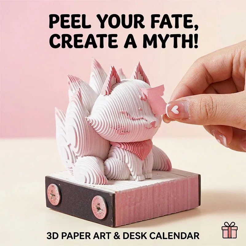 3D Paper Carving Sticky Note Creative DIY Mini Art Sculpture Memo Pad Tear Away Notepad Desktop Decoration For Gift
