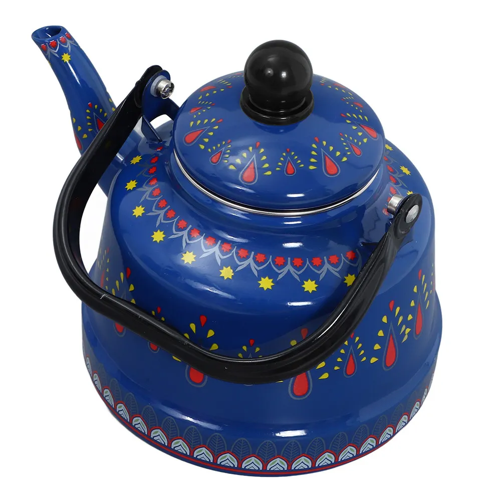 

Эмалированный чайник в винтажном стиле, 1,7 л, для кипячения воды на плите, ретро-кофейник, милый домашний чайник, чайники для заваривания чая