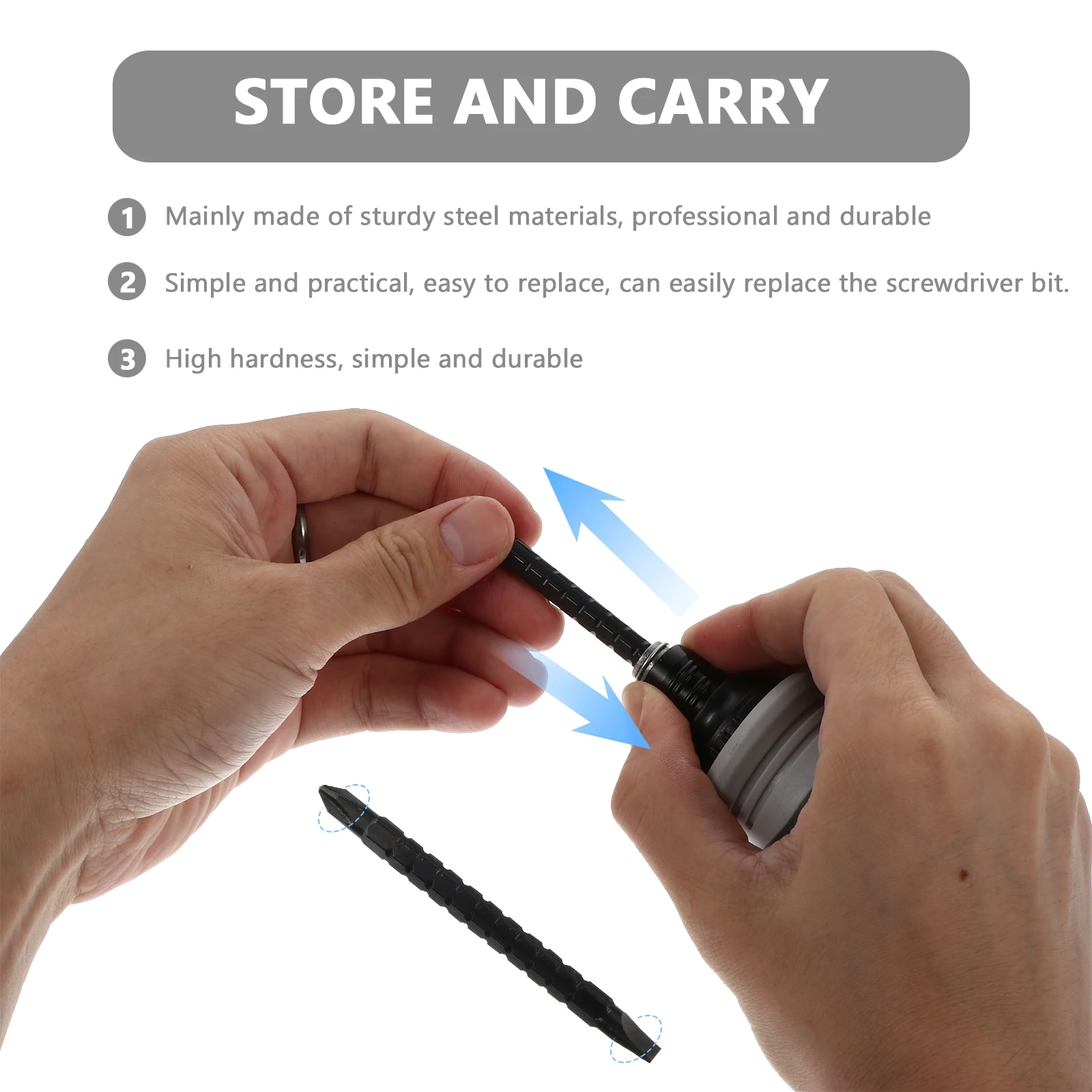 

1 Set 2-In-1 Flat Ratchet Screwdriver Kit Multi Purpose Sturdy Steel Bits Durable Easy Replacement Portable Mechanical
