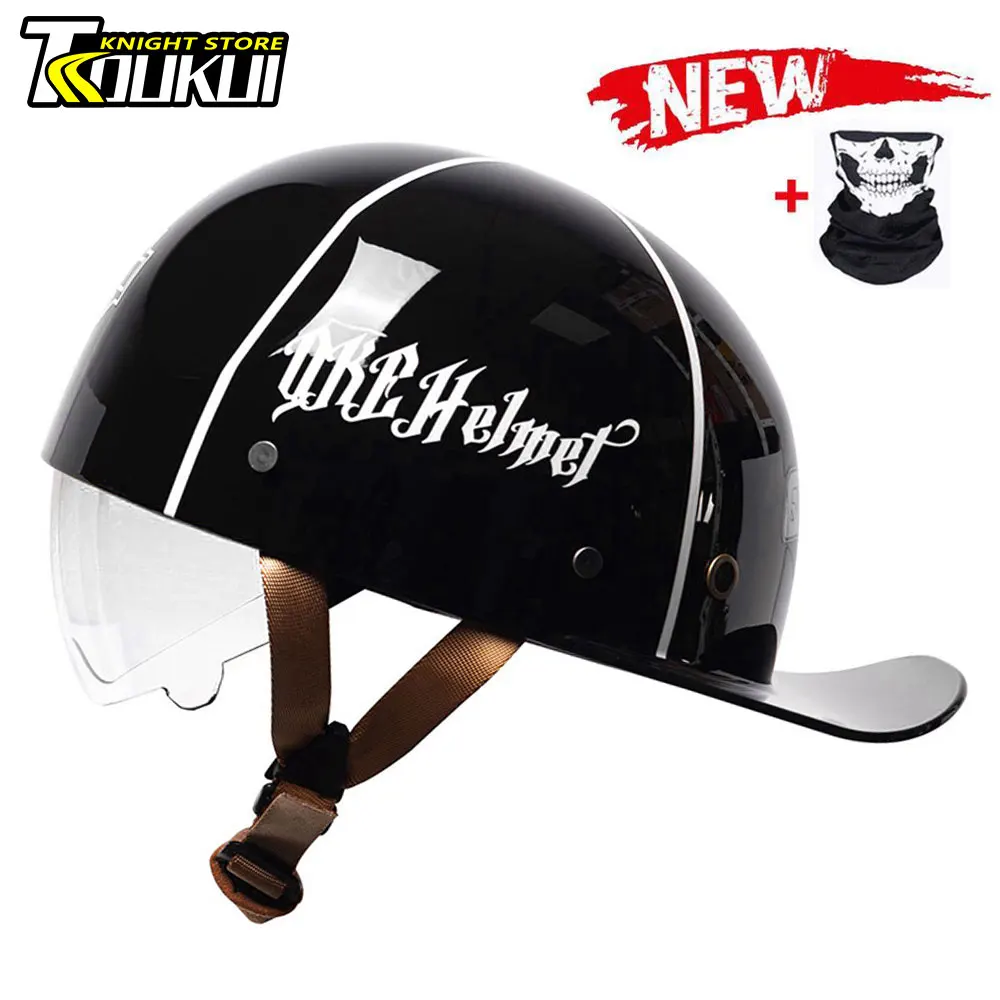 Motorcycle Helmet DOT Certification Moto Helmet HD Visors Half Face Helmet Capacete De Moto Baseball Cap Personality Casco Moto