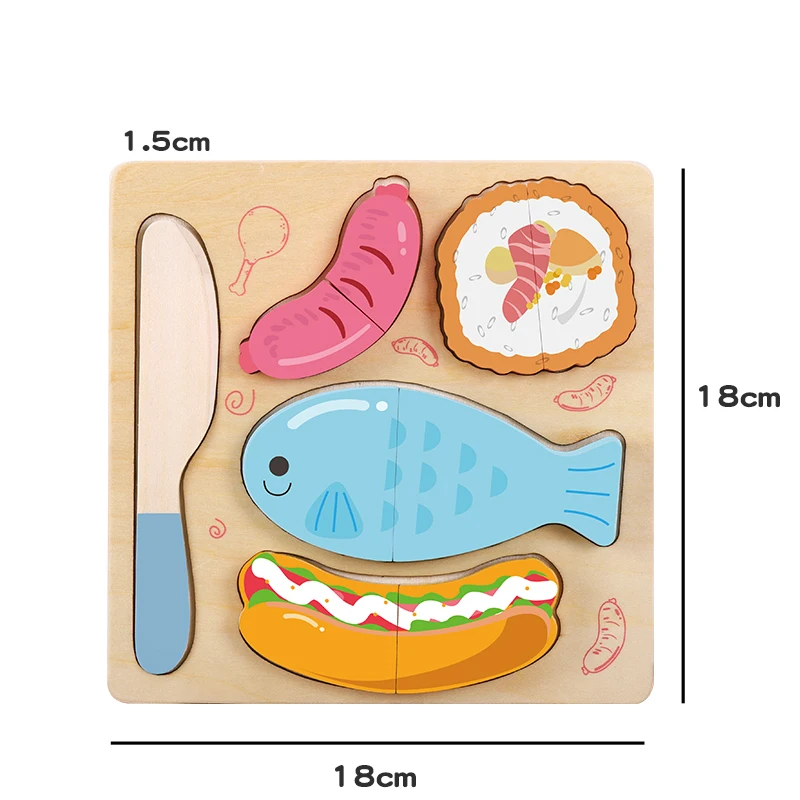 Simulation Obst und Gemüse Kinder Puzzlespiel Kind Holz Bildung Spielzeug