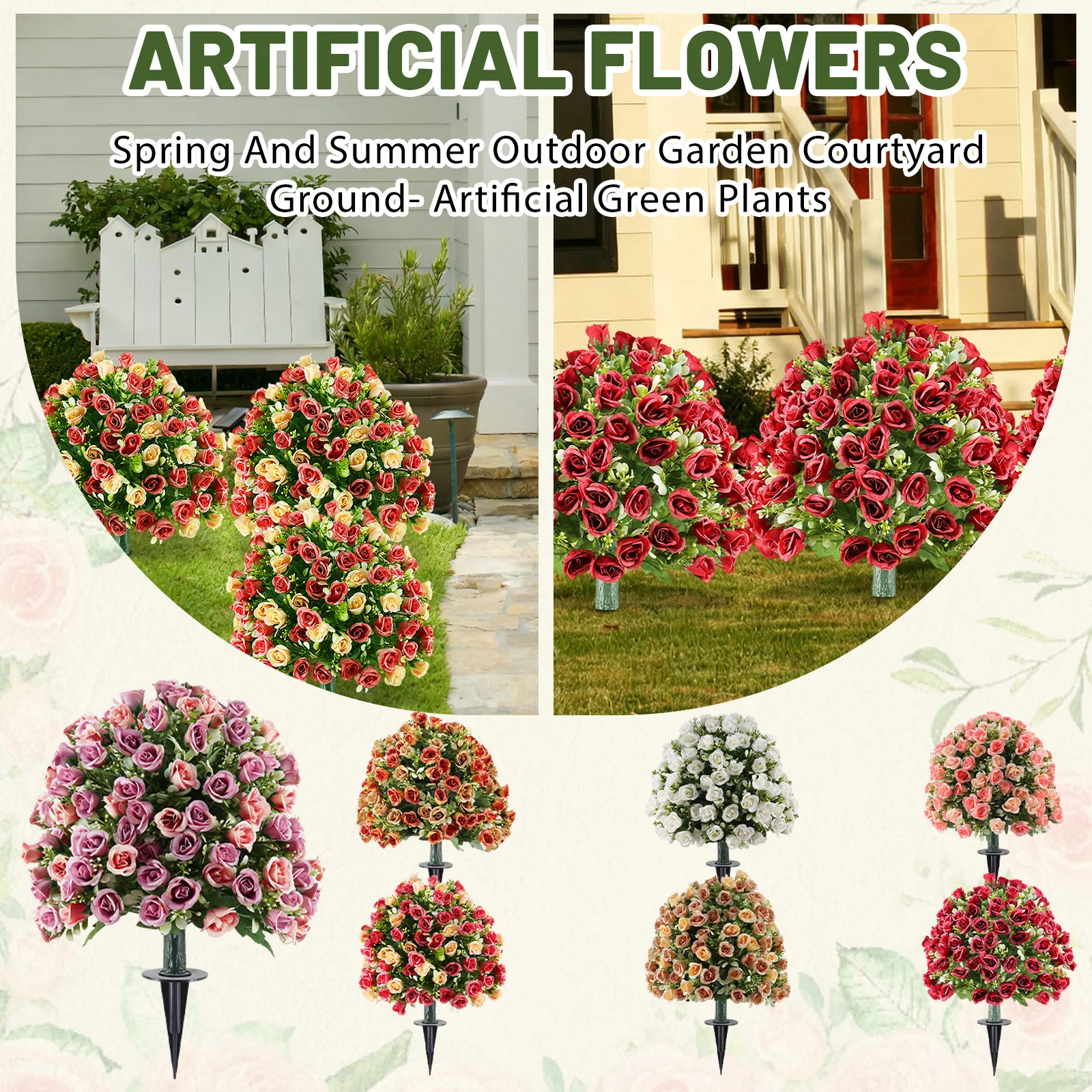 

Fake Flowers Outdoor Uv Resistant Faux Plants For Outside Yard Wedding Indoor Home Kitchen Farmhouse Decor Artificial Plants