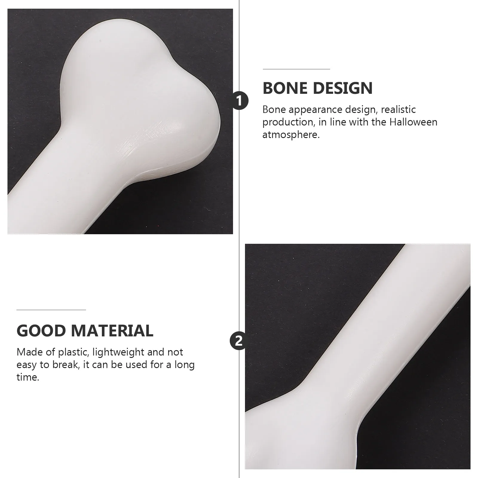 

4Pcs Artificial Bones Set for Halloween Costumes Party Favors Craft Projects Spooky Decorations Reusable Plastic Skeletal Pieces