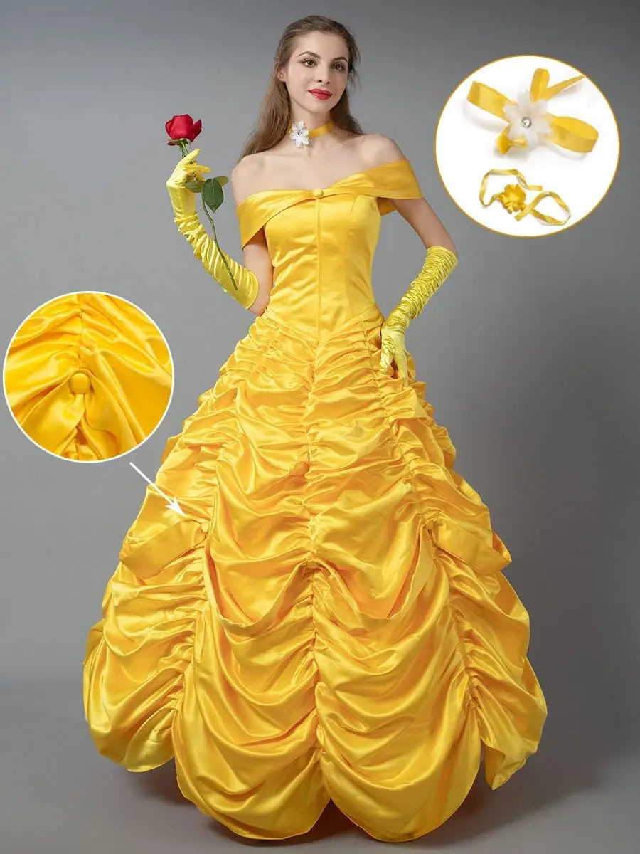 Beauty and Beast Prince Costume Halloween Princess Bell Costume Performance Princess Bell Dress view 3