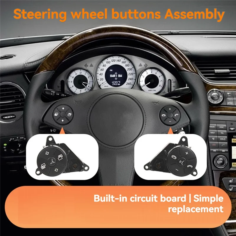 

1Pair Steering Wheel Control Switch Button Assy For Mercedes Benz C E GLK-Class W204 W212 W207 A2048210451 A2048210351