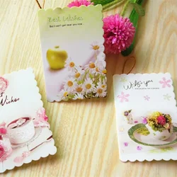 10PCS New blank handwriting Garland Card Flowers Greeting Small Gift Message Card Writable  Decoration best wishes Card