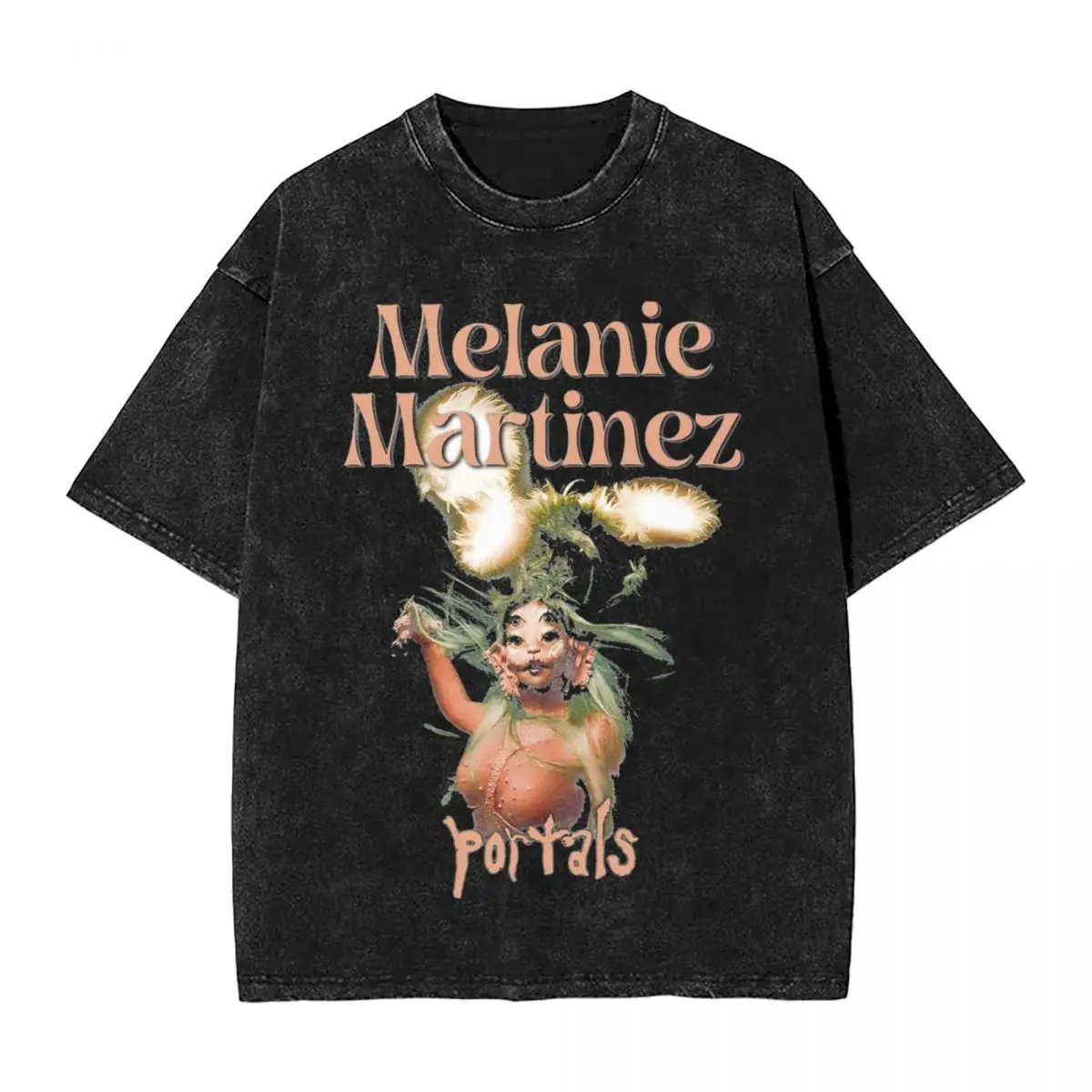 Melanie Martinez Big Portals T Shirt Hip Hop Washed Harajuku T-Shirt Singer for Men Women Tops Streetwear Printed Tee Shirt