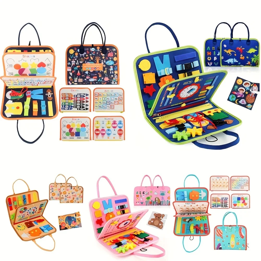 Placa ocupada montessori brinquedos presentes, brinquedos sensoriais, brinquedos educativos de viagem, atividades pré-escolares para aprender habilidades motoras finas