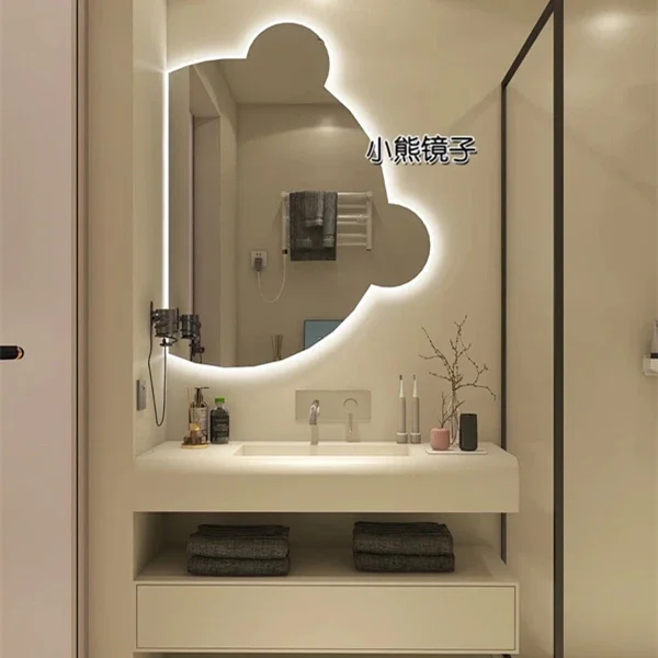 Irregular Design Mirrors Lights Bright Display Shower Mirror Free Shipping Espelho Grande Para Quarto Bathroom Accessories