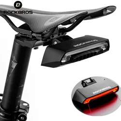 ROCKBROS Bike Bicycle LED Seatpost Tail Light Wireless MTB Safety Warning Bike Waterproof Intelligent Remote Control Rear Lamp