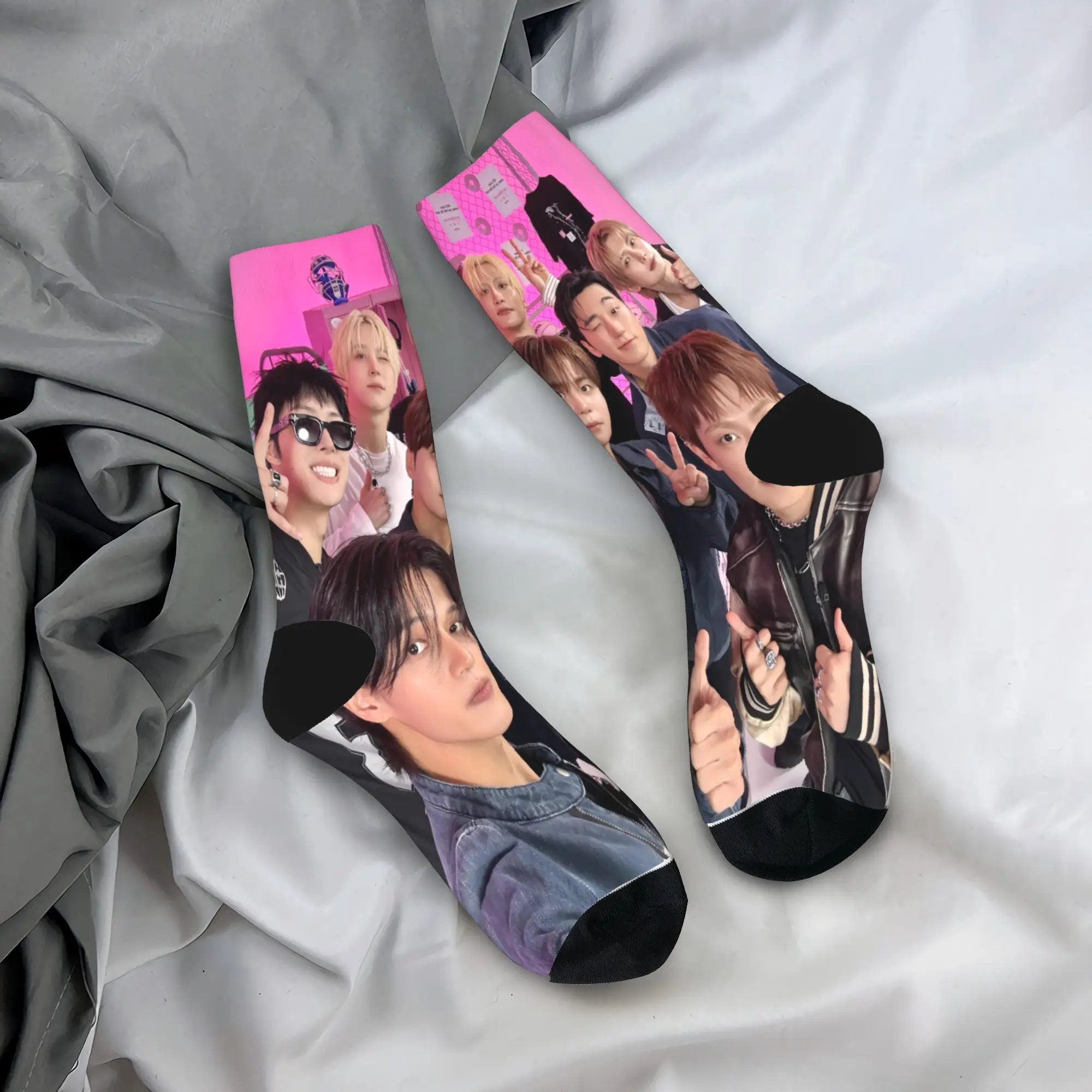 Choi San Bad Ateezs  Stockings Unisex Men  Socks Soft Breathable Harajuku Socks Winter Running Sports Anti Sweat Graphic Socks