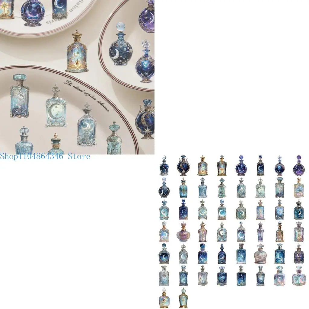 

5ASD 50PEECES Мистические фазовые наклейки на луны водонепроницаемые пластиковые искусство для гитарного телефона