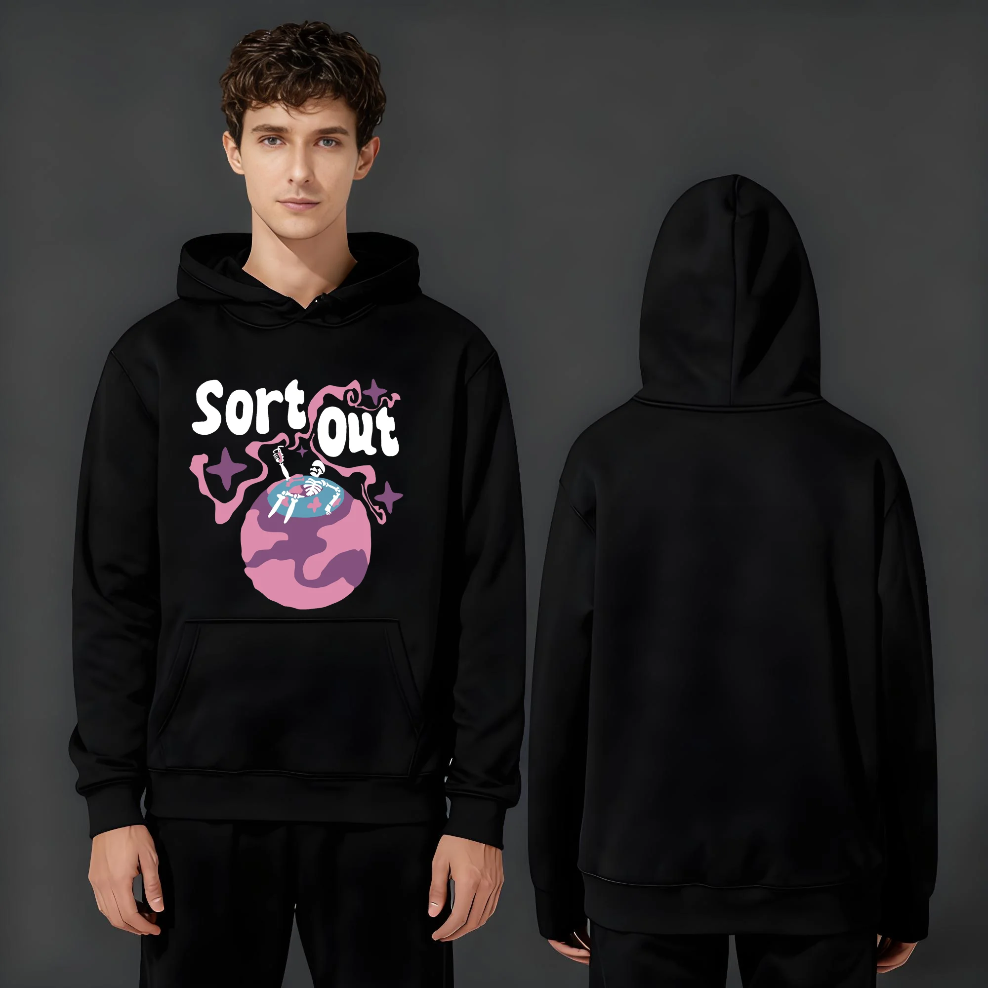 

The latest fashion casual 330-gram heavyweight men's and women's hoodie in 2025 featuring trendy letters and Earth prints