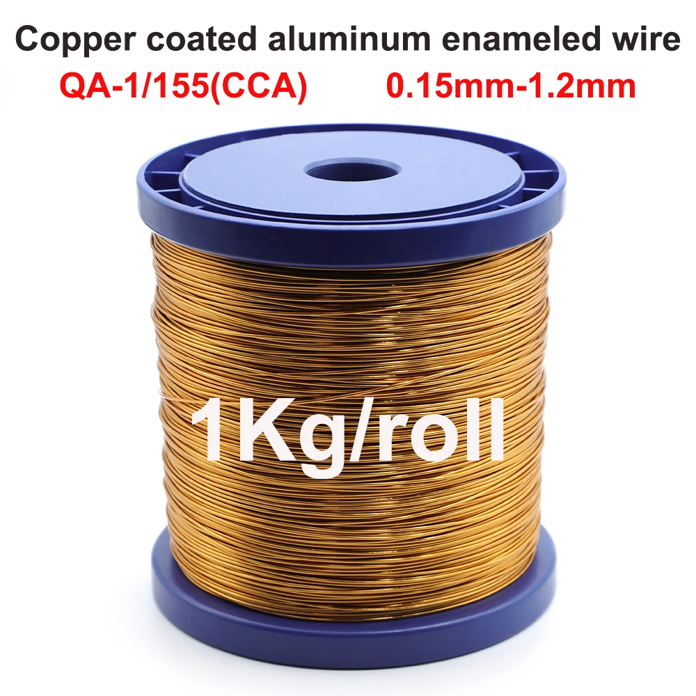 

1000g QA-1/155 CCA Direct-Welded Copper-clad Aluminum Enameled Wire Polyurethane Enamelled Wire 0.15-1.2mm Enamelled CCA Wire