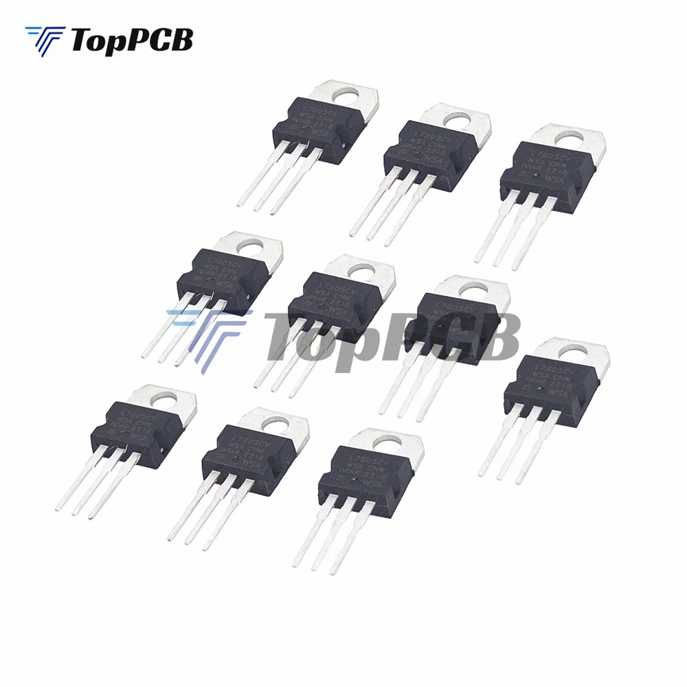 10pcs L7805CV L7805 L7805CV LM7805 transistor 5V 1.5A thick sheet IC Chip TO-220 three-terminal regulator