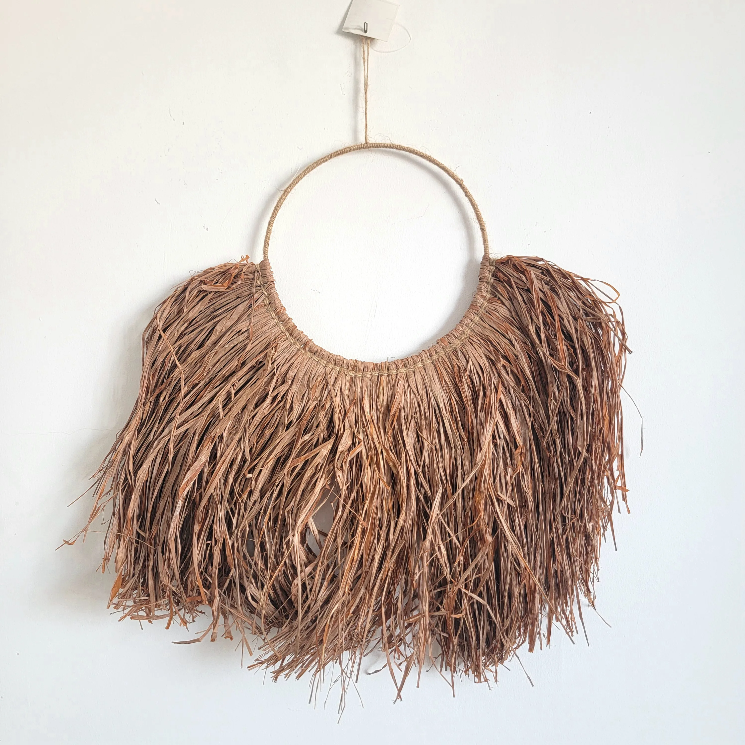 HOME DECORATION RAFFIA DECORATION NATURAL FIBER D25CM, H49CM