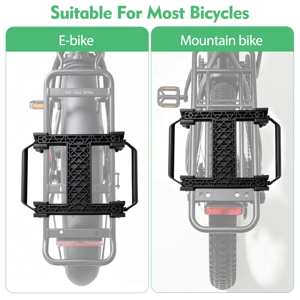 Suporte Traseiro Desmontável para Bicicleta E-Bike, Suporte para Bagagem de MTB, Prateleira Traseira Desmontável para Bicicleta