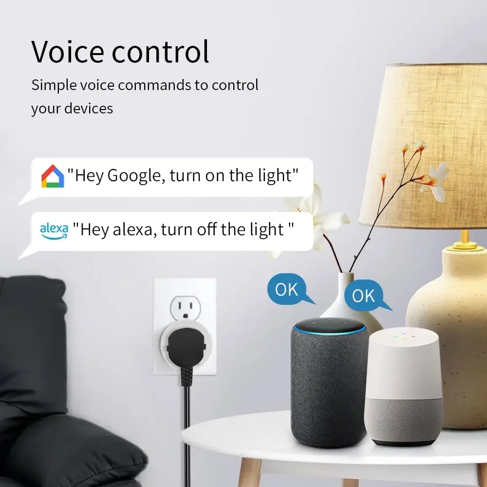 Tuya Smart Plug WiFi Outlet US Wireless Socket 10A Smart Life APP Remote Control Timer Function Works With Alexa Google Home