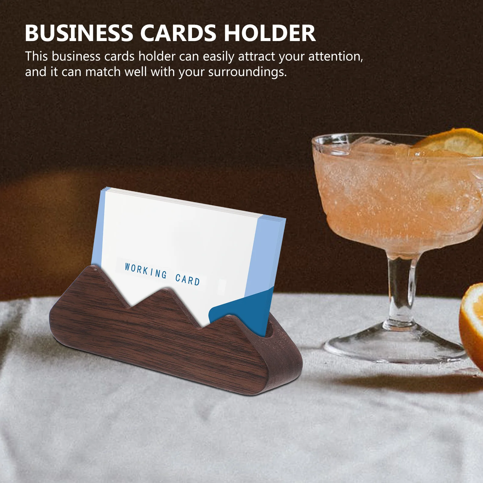 Business Holder Wooden Desktop Organizer Compact Name Card Storage Box For Office Desk Gift Card Stand Display Rack