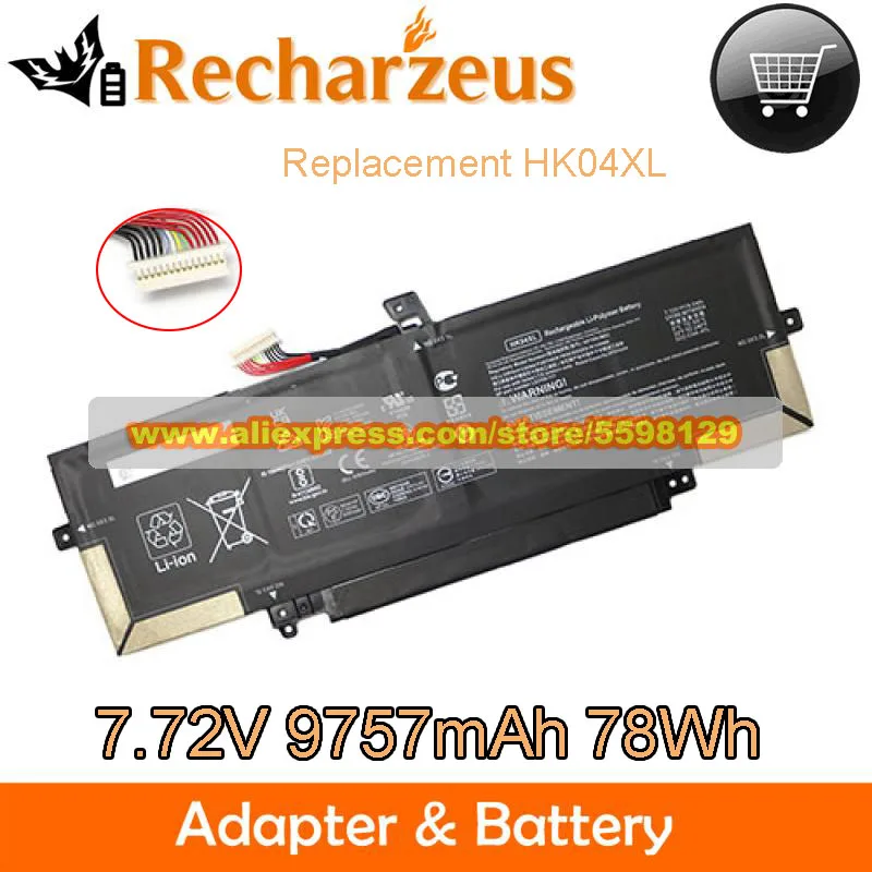 

Original 7.72V 9757mAh 78Wh HK04XL Laptop Battery HSTNN-IB9J for HP EliteBook X360 1040 G7 G8 1P6T0UT 8WA61AV 3V281PA 3W1U6PA