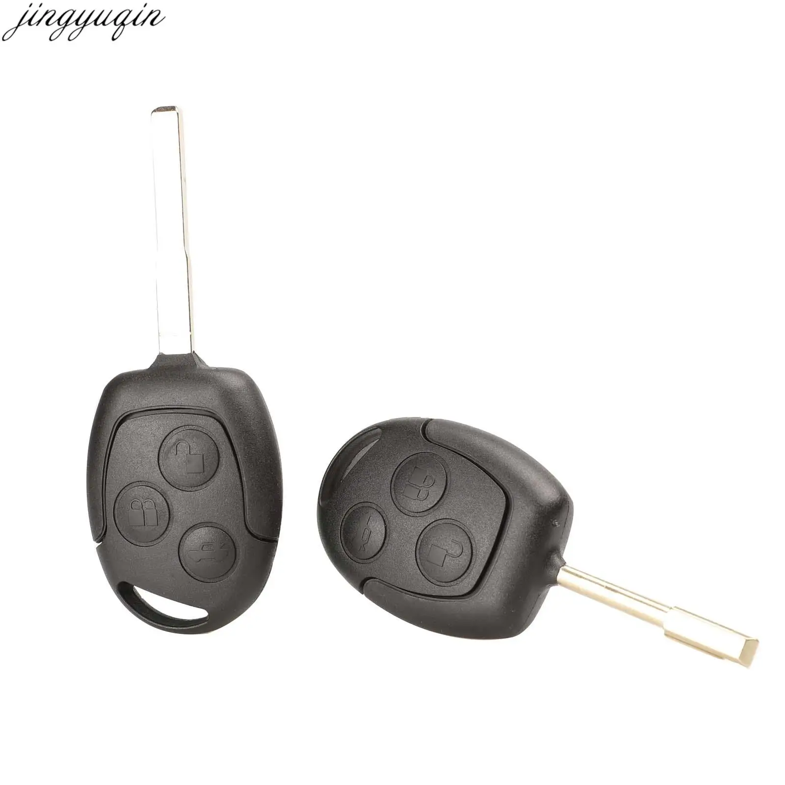 

jingyuqin 10pcs 3 Buttons Remote Car Key Shell Case Fob For Ford Focus Mondeo Festiva Fusion Suit Fiesta KA HU101 FO21 Blade